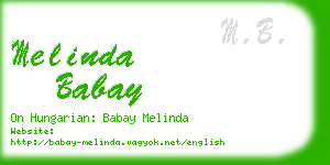 melinda babay business card